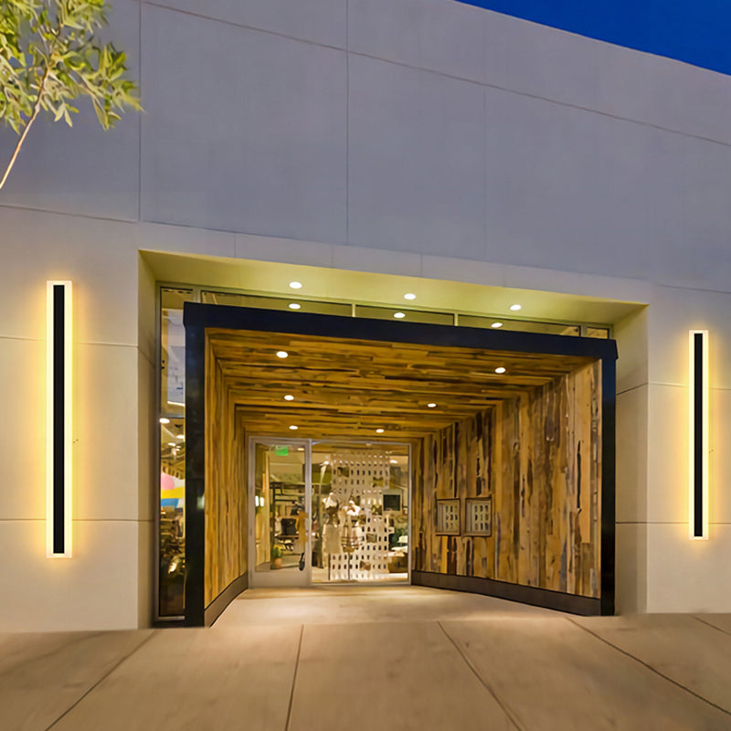 Sombra lineal Maledina de metal Distone moderno de estilo 1 luces de montaje de pared lámpara en negro