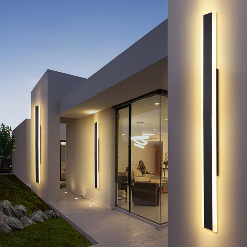 Sombra lineal Maledina de metal Distone moderno de estilo 1 luces de montaje de pared lámpara en negro