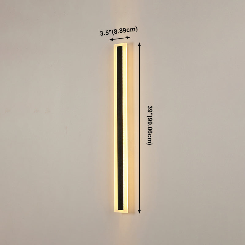 Sombra lineal Maledina de metal Distone moderno de estilo 1 luces de montaje de pared lámpara en negro