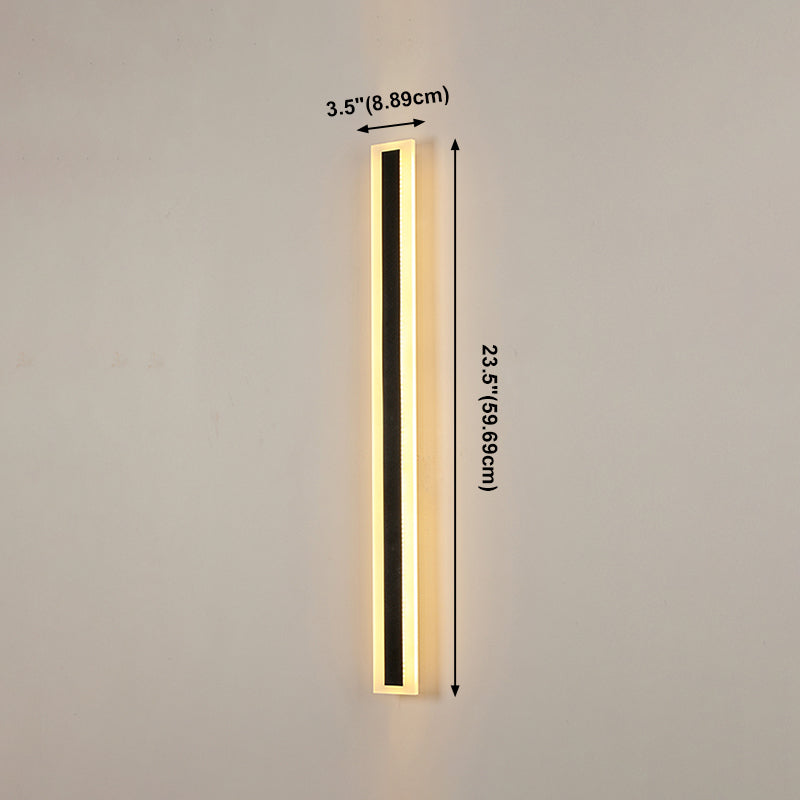 Sombra lineal Maledina de metal Distone moderno de estilo 1 luces de montaje de pared lámpara en negro