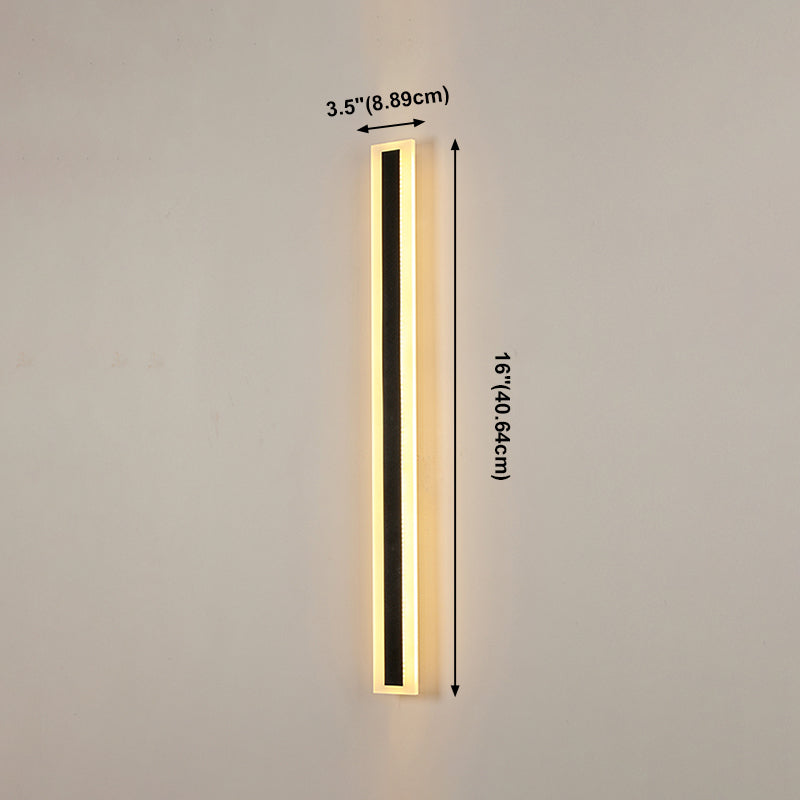 Sombra lineal Maledina de metal Distone moderno de estilo 1 luces de montaje de pared lámpara en negro