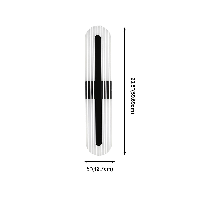 Oval Shade Metal Wall Sconce Modern Style 1 Light Wall Mount Light Fixture in Black