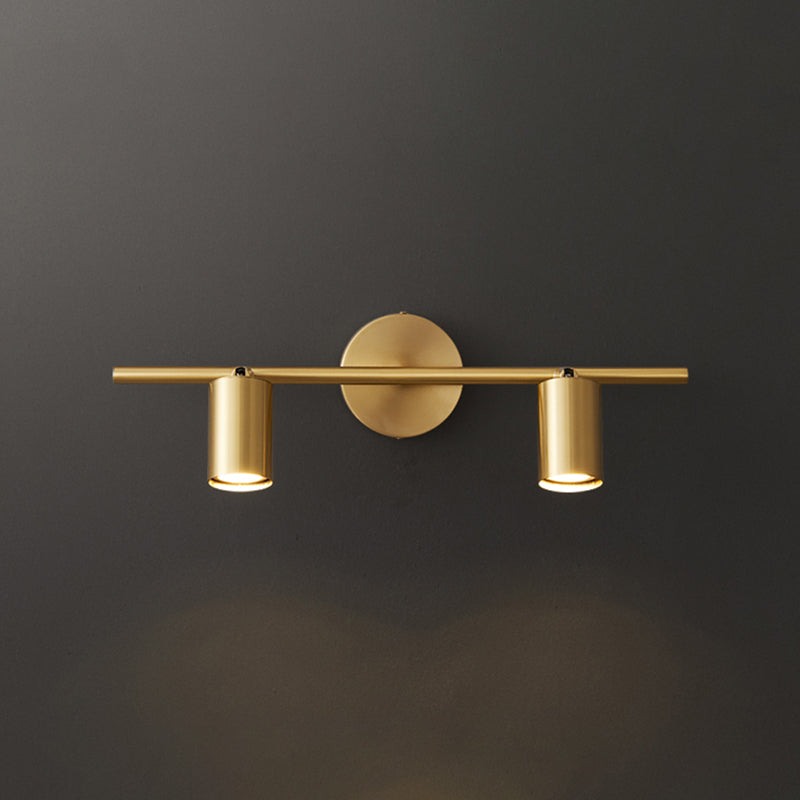 Nordic Style Copper Vanity Light Adjustable Cylinder Shape Vanity Lamp for Shower Room