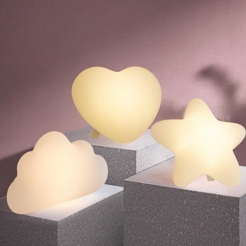 Macaron Style Table Lamp 1-Light LED Desk Light with Plastic Shade for Bedroom
