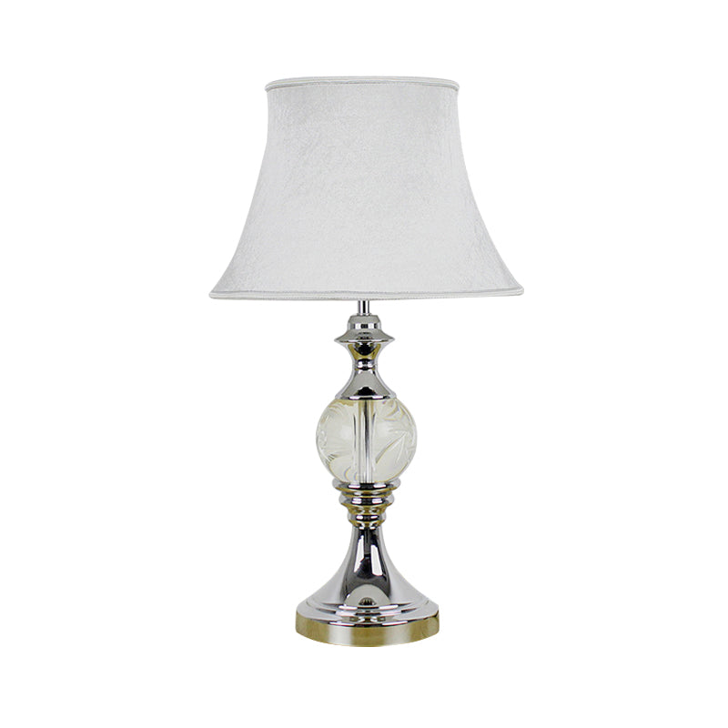 1 Head Study Task Lighting Modern White Reading Book Light with Bell Fabric Shade
