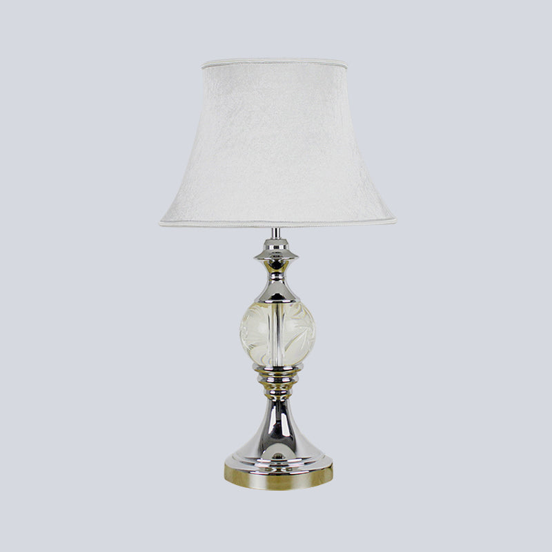 1 Head Study Task Lighting Modern White Reading Book Light with Bell Fabric Shade