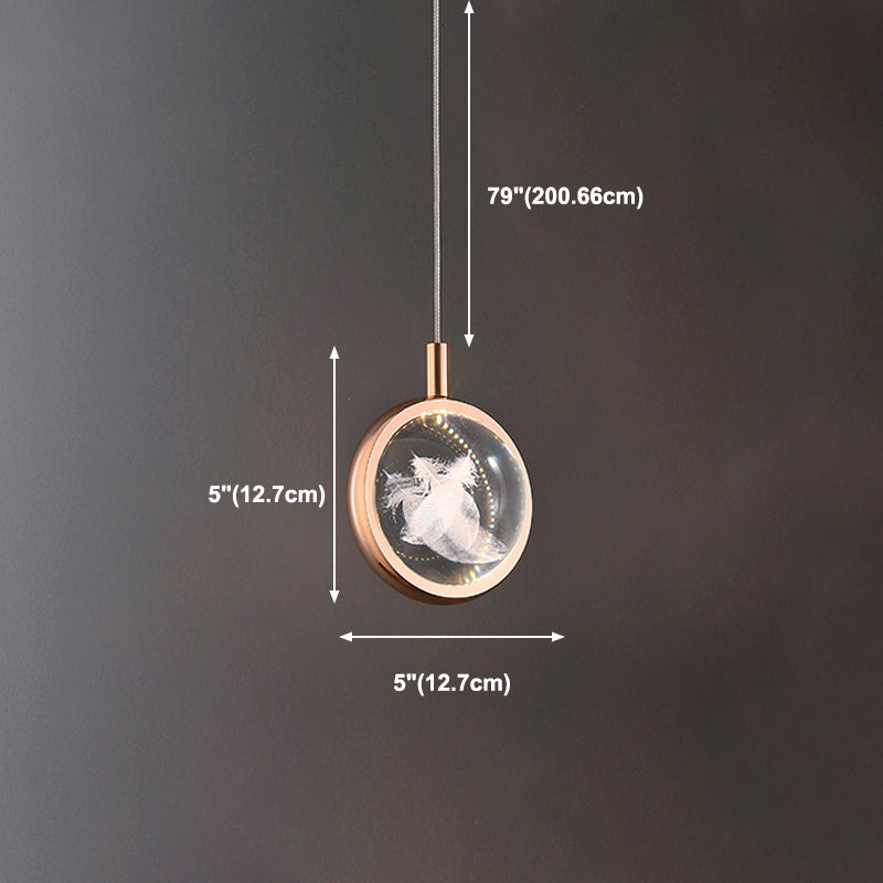 Modern Style Creative Hanging Light Crystal Shade Pendant Lighting Fixture