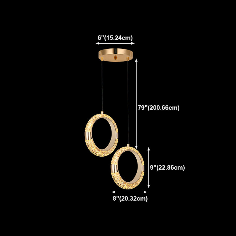 Circularity Shape Metal Pendant Lights Modern Style Hanging Lamps