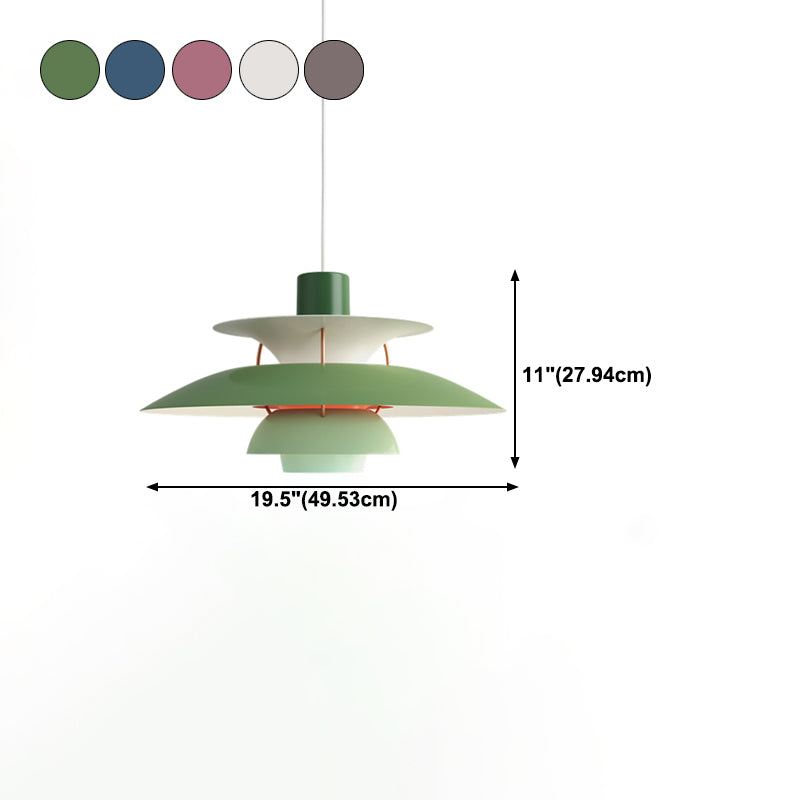 Modern Aluminum Pendant Light Geometric Colorful Hanging Pendant for Living Room