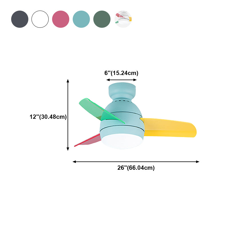 Modern Style Ceiling Fan Lamp Metal 1 Light Ceiling Fan Lighting for Children's Room