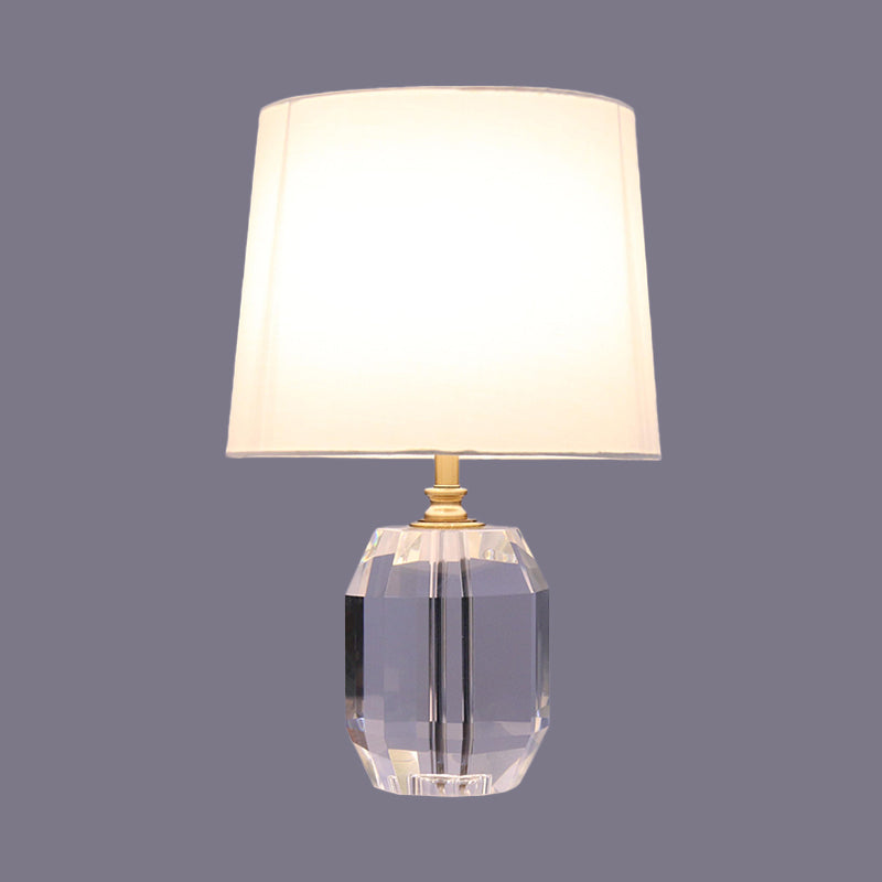 Langwerpig tafellicht modernistische afgeschuinde kristal 1 kop witte kleine bureaulamp, 11 "/13" breed
