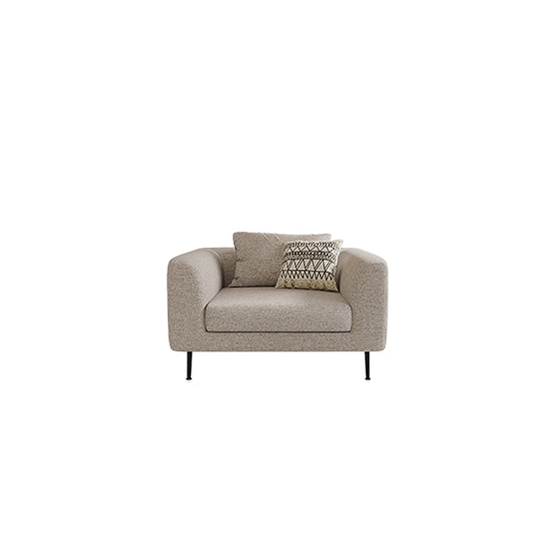 Modern Cotton Square Arm Sofa Pillow Back Settee for Living Room