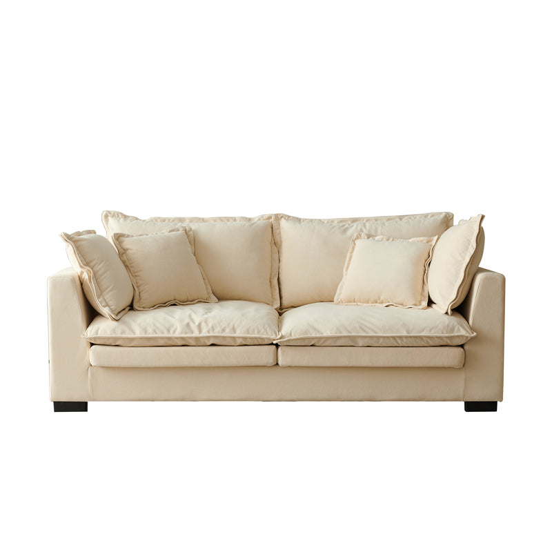 Nordic Cotton 2-seater Standard Sofa Square Arm Loveseat for Apartment