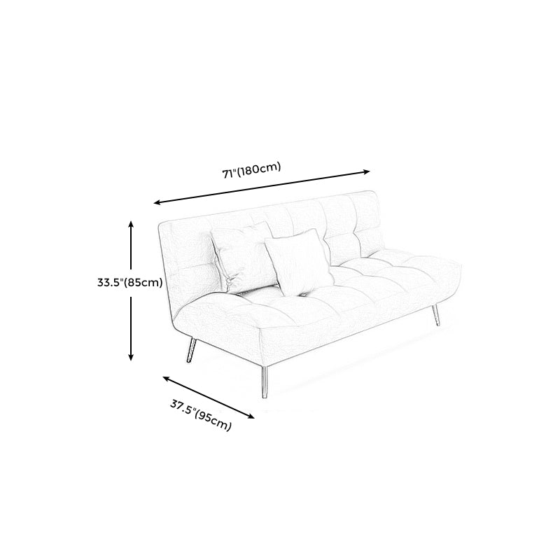 Scandinavian Tufted Back Couch Armless Sofa Bed with Brass Legs