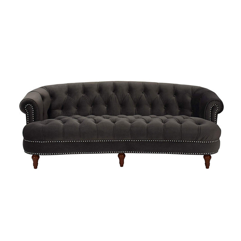 Classic Glam 3-seater Sofa Rolled Arm Couch with Tufted Back for Living Room