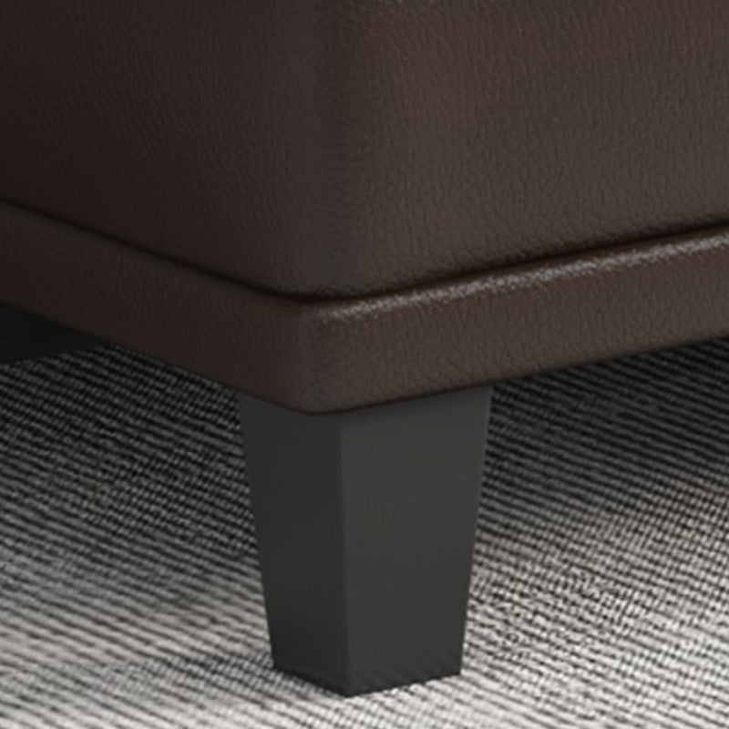 Contemporary Armless Sectional Leather Tufted Convertible Sofa for Living Room