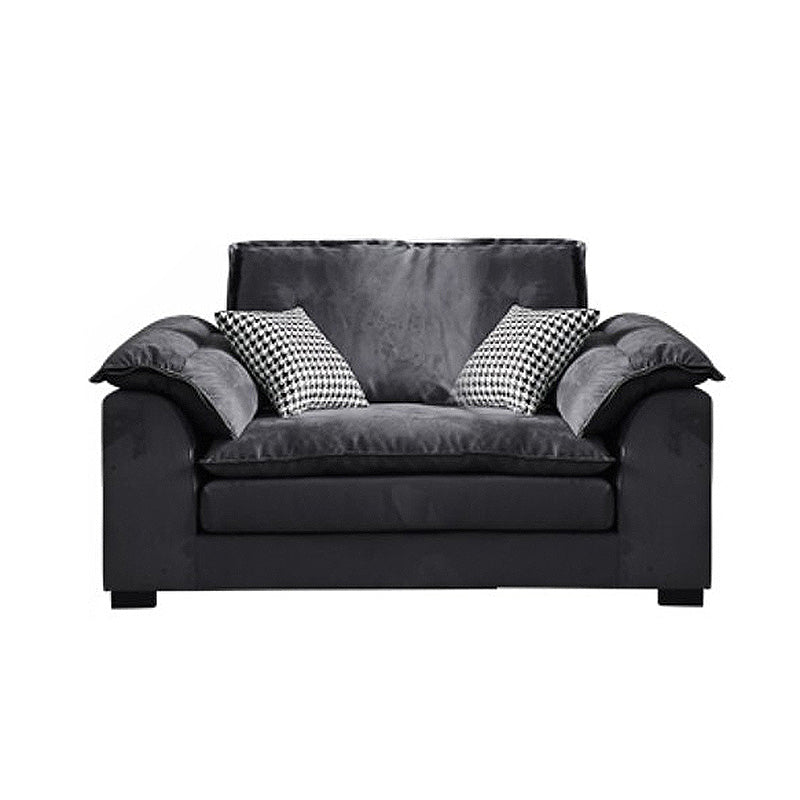 Fabric Pillow Top Arm Sectional 29.53"High Cushion Back Sofa, Black