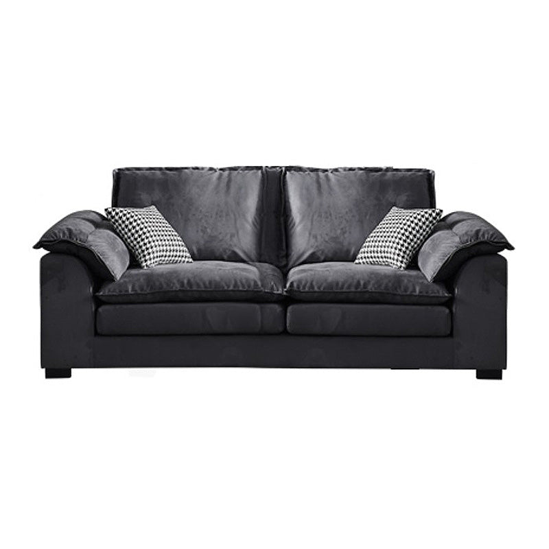 Fabric Pillow Top Arm Sectional 29.53"High Cushion Back Sofa, Black