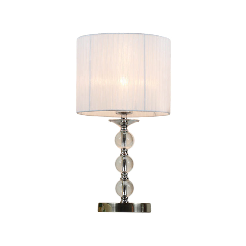 Lampe de travail en tissu Sphere Lampe de table de chevet moderniste en cristal taillé à la main à 1 ampoule en blanc