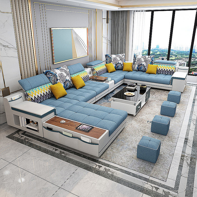 161.42"L x 98.43"W x 35.43"H Sofa Pillow Back Sectionals with Storage