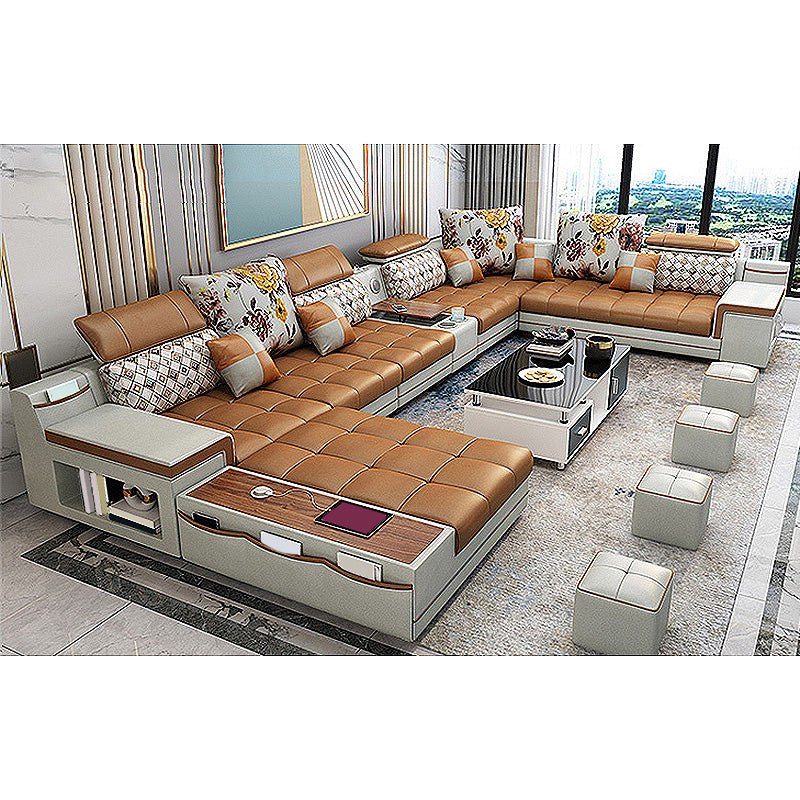 161.42"L x 98.43"W x 35.43"H Sofa Pillow Back Sectionals with Storage