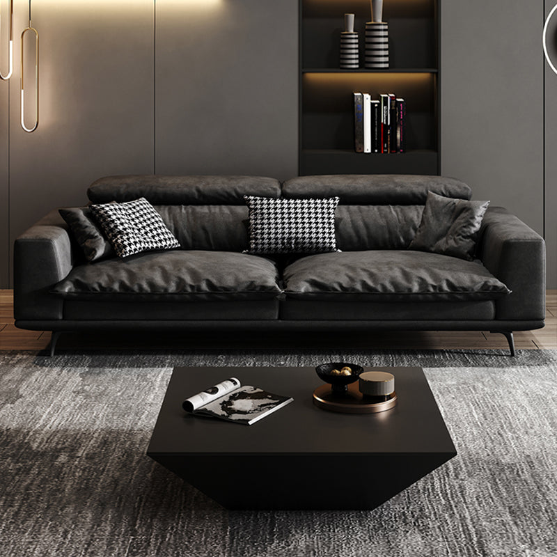 Waterproof Square Arm Sectionals 27.56"High Cushion Back Sofa,Black