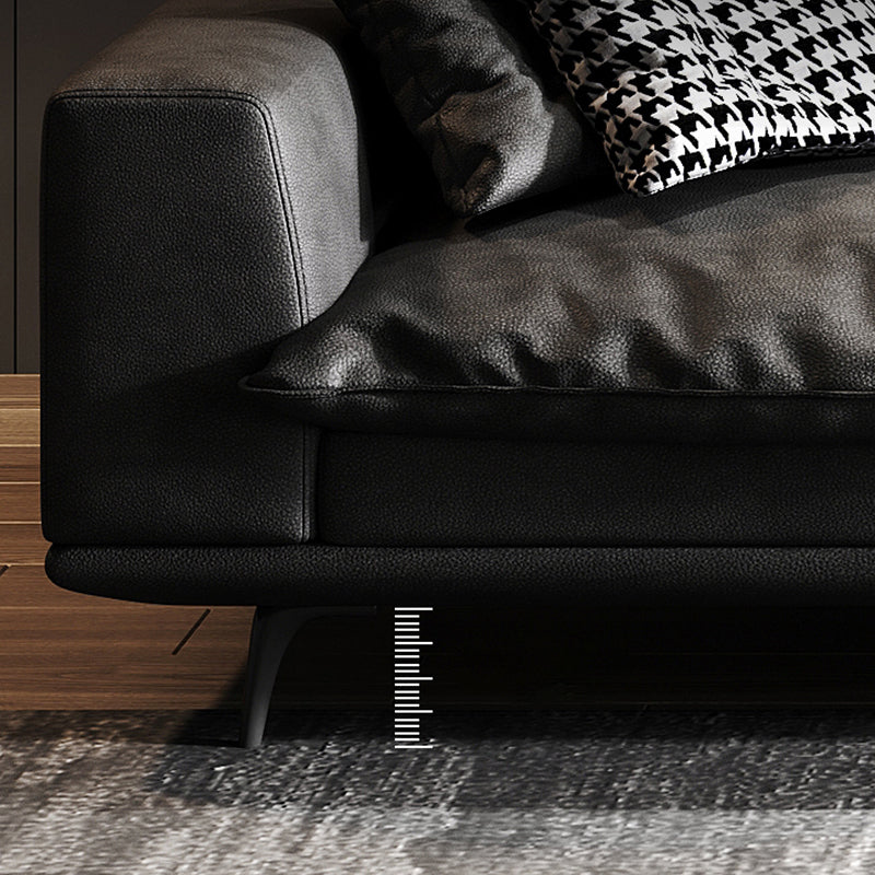 Waterproof Square Arm Sectionals 27.56"High Cushion Back Sofa,Black