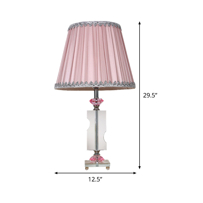 1 tête de salon de bureau modernisme modernisme table rose clair avec une teinte en tissu plissé