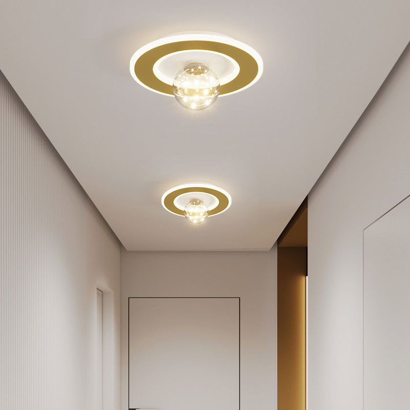 Modern Geometric Flush Light Fixture Metal 2 Light Flushmount Lighting