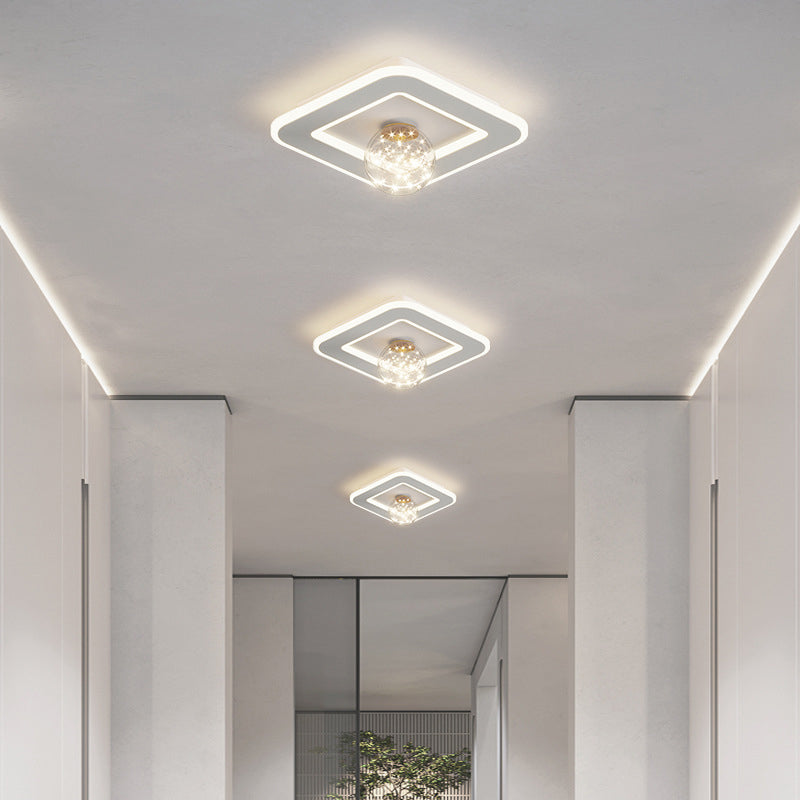 Modern Geometric Flush Light Fixture Metal 2 Light Flushmount Lighting