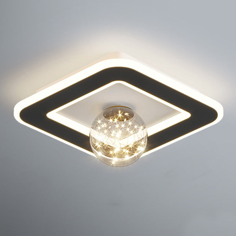 Modern Geometric Flush Light Fixture Metal 2 Light Flushmount Lighting