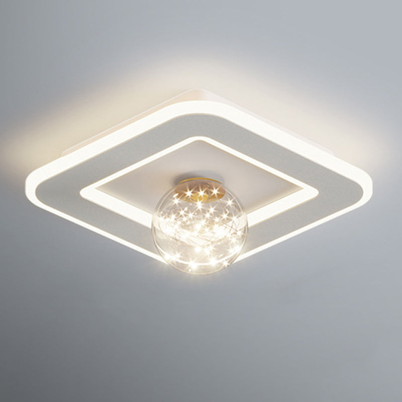 Modern Geometric Flush Light Fixture Metal 2 Light Flushmount Lighting