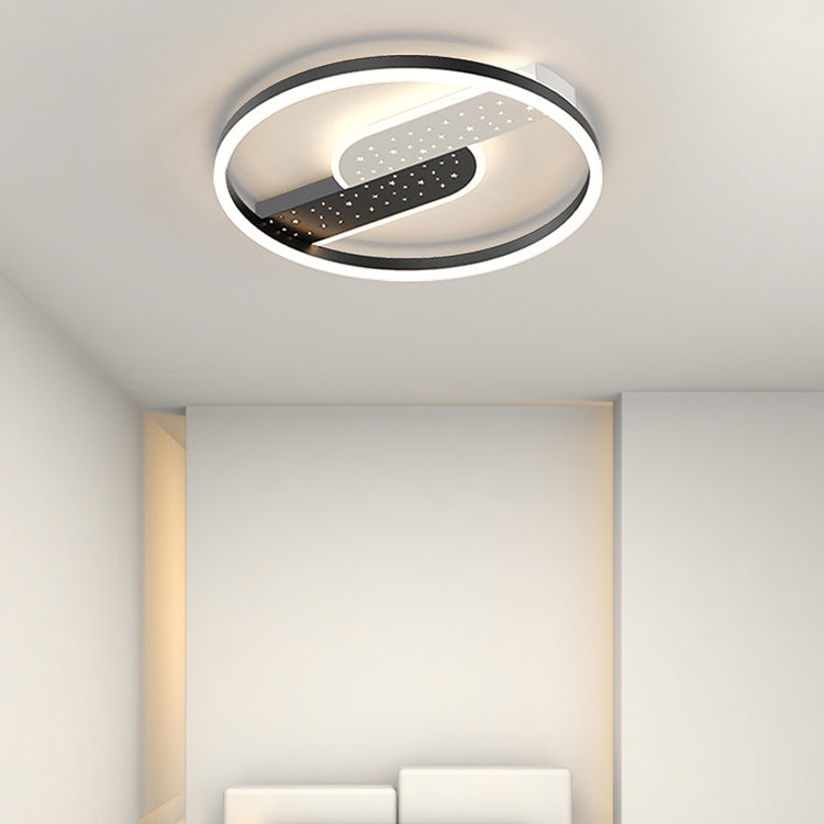 Contemporary Geometric Flush Light Fixture Metal Flushmount Lighting for Living Room