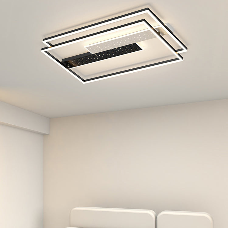 Contemporary Geometric Flush Light Fixture Metal Flushmount Lighting for Living Room