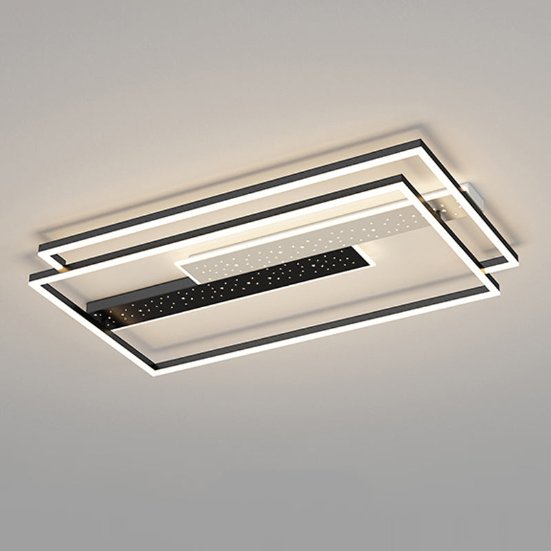 Contemporary Geometric Flush Light Fixture Metal Flushmount Lighting for Living Room