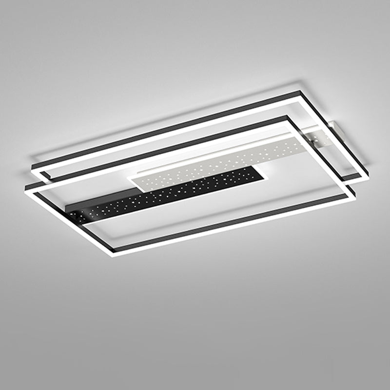 Contemporary Geometric Flush Light Fixture Metal Flushmount Lighting for Living Room