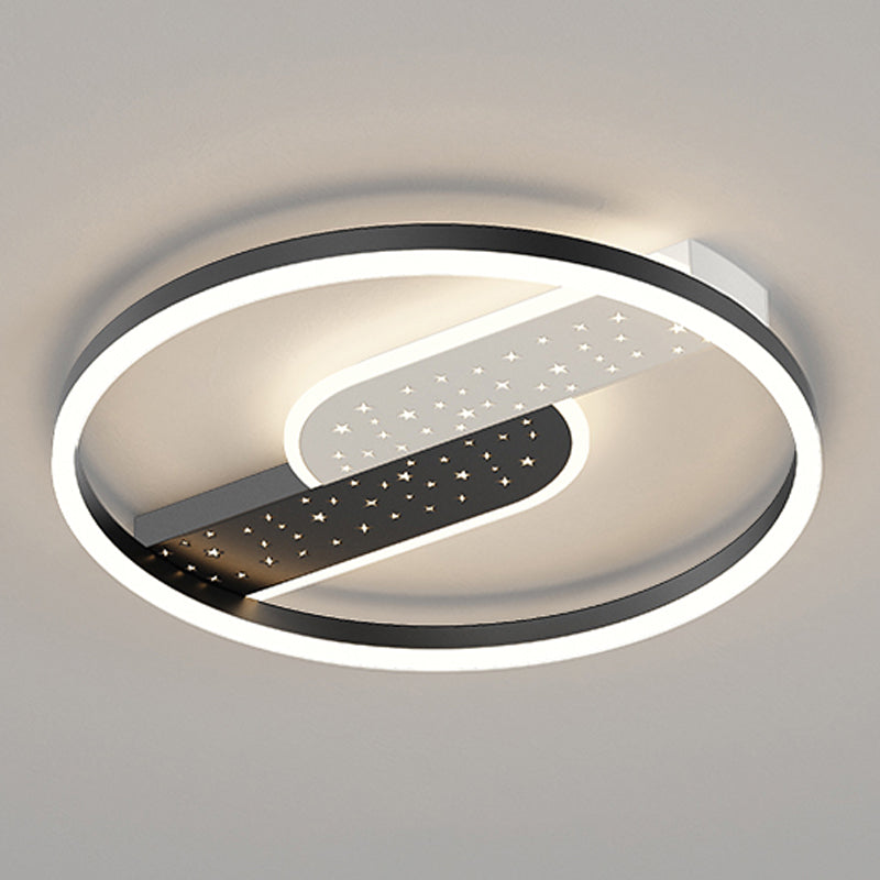 Contemporary Geometric Flush Light Fixture Metal Flushmount Lighting for Living Room