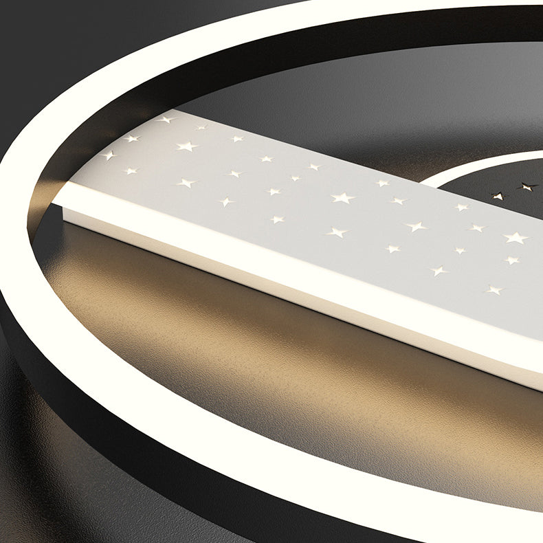 Contemporary Geometric Flush Light Fixture Metal Flushmount Lighting for Living Room