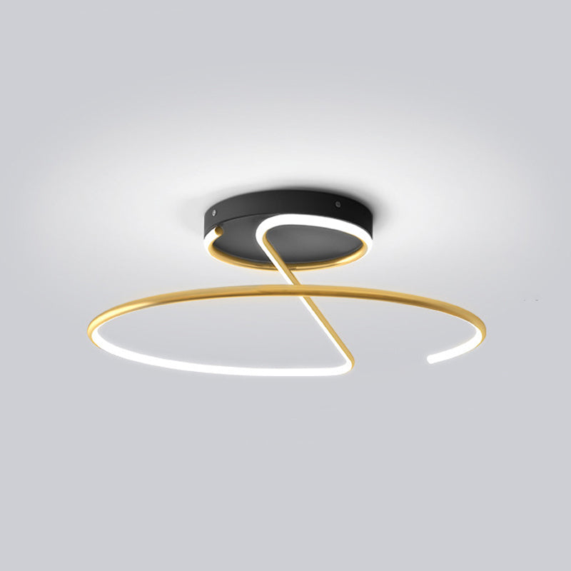 Contemporary Linear Flush Light Fixture Metal 1 Light Flushmount Lighting