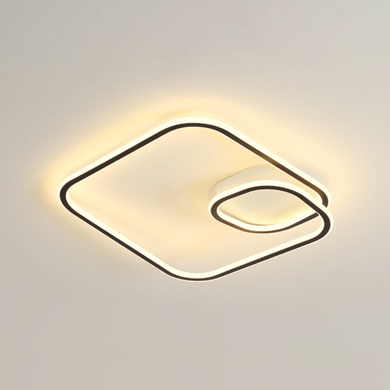 Contemporary Linear Flush Light Fixture Metal 1 Light Flush Mount Ceiling Light