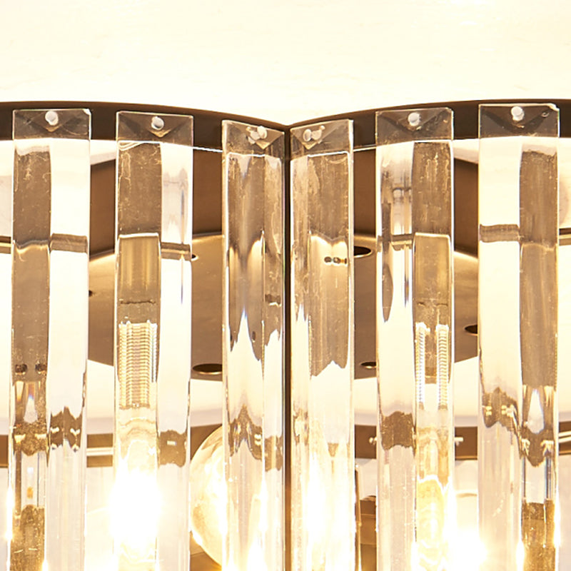 Geometry Shape Ceiling Lamp Modern Iron Flush Mount with Glass Lampshade for Bedroom