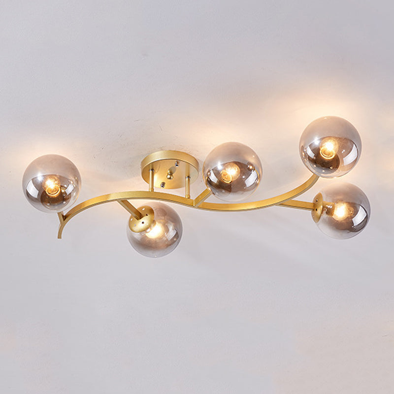 Contemporary Sphere Flush Light Fixture Glass Flush Mount Ceiling Light