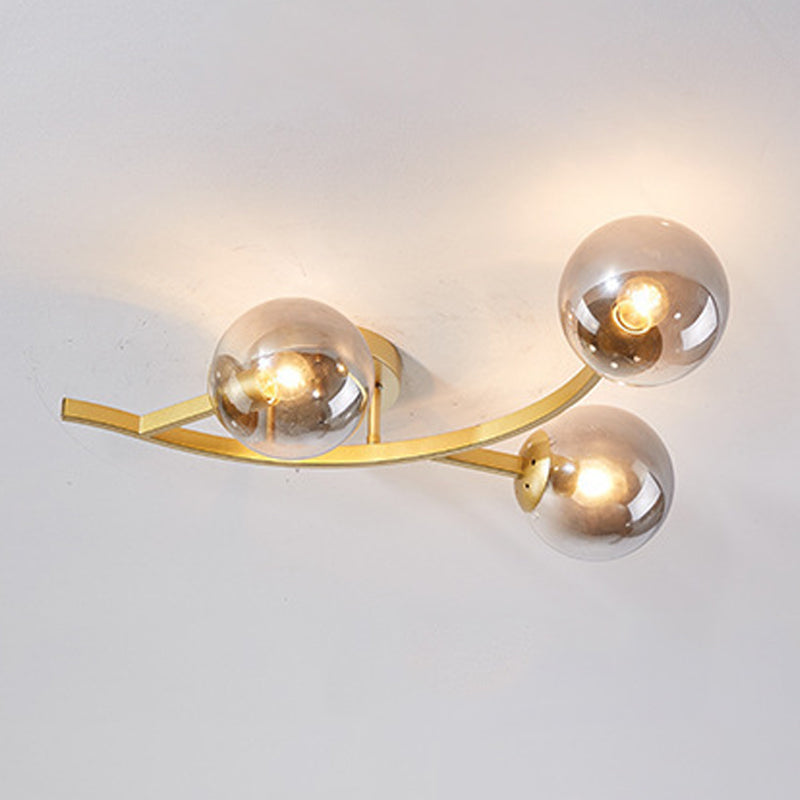 Contemporary Sphere Flush Light Fixture Glass Flush Mount Ceiling Light