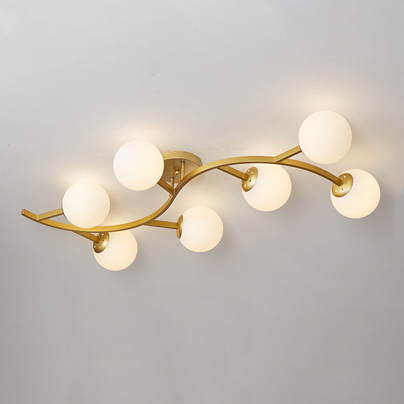 Contemporary Sphere Flush Light Fixture Glass Flush Mount Ceiling Light