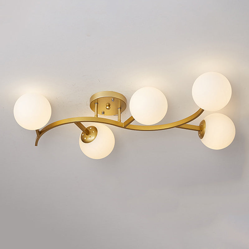 Contemporary Sphere Flush Light Fixture Glass Flush Mount Ceiling Light