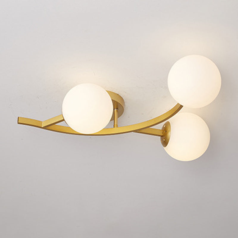 Contemporary Sphere Flush Light Fixture Glass Flush Mount Ceiling Light