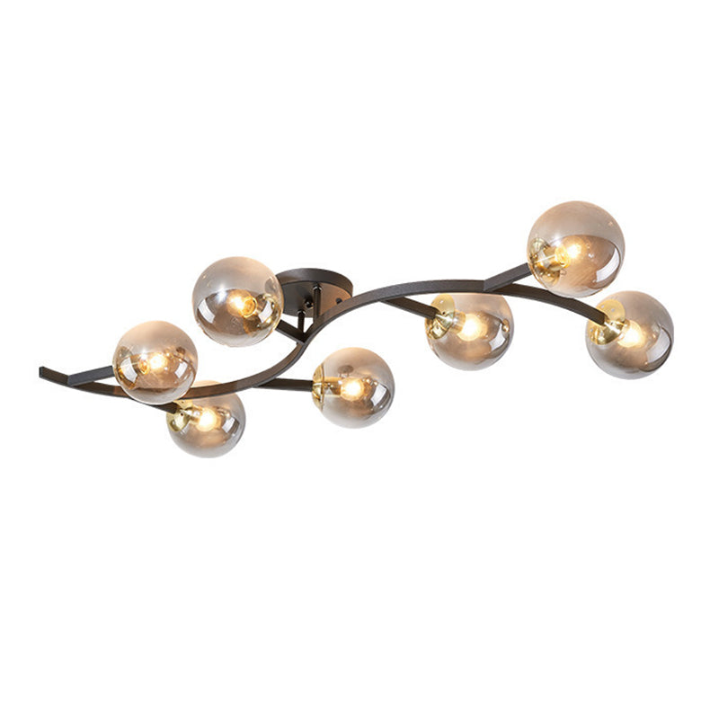 Contemporary Sphere Flush Light Fixture Glass Flush Mount Ceiling Light
