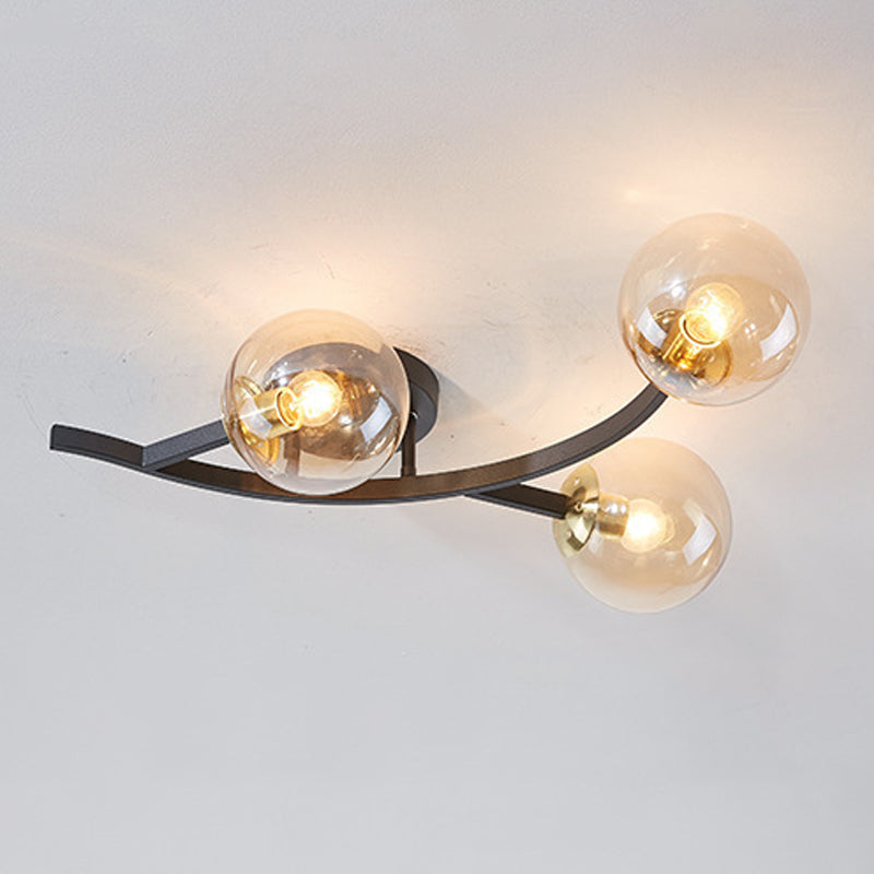 Contemporary Sphere Flush Light Fixture Glass Flush Mount Ceiling Light
