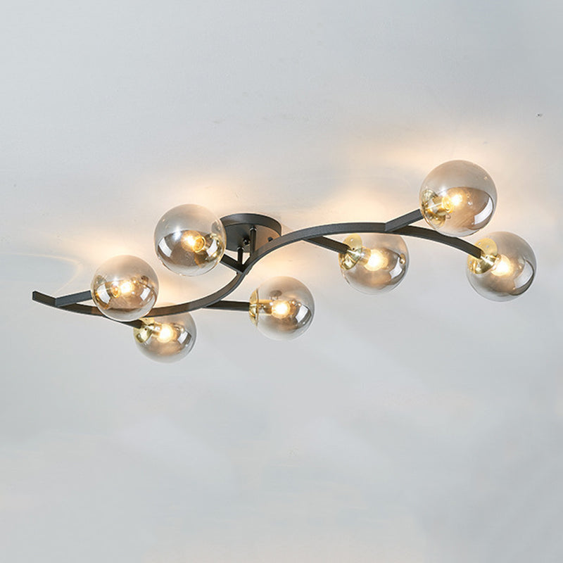 Contemporary Sphere Flush Light Fixture Glass Flush Mount Ceiling Light