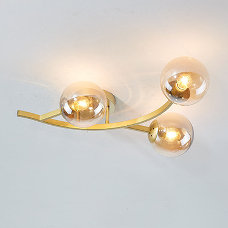 Contemporary Sphere Flush Light Fixture Glass Flush Mount Ceiling Light